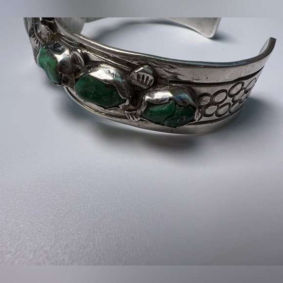 Turquoise Sterling Silver 925 Cuff Watch Band - Picture 6 of 7